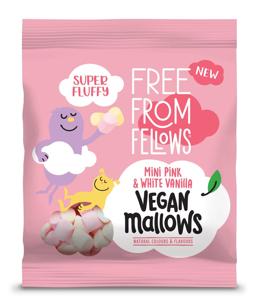 Free From Fellows Vegan Vanilla Pink & White Mini Mallows 105g