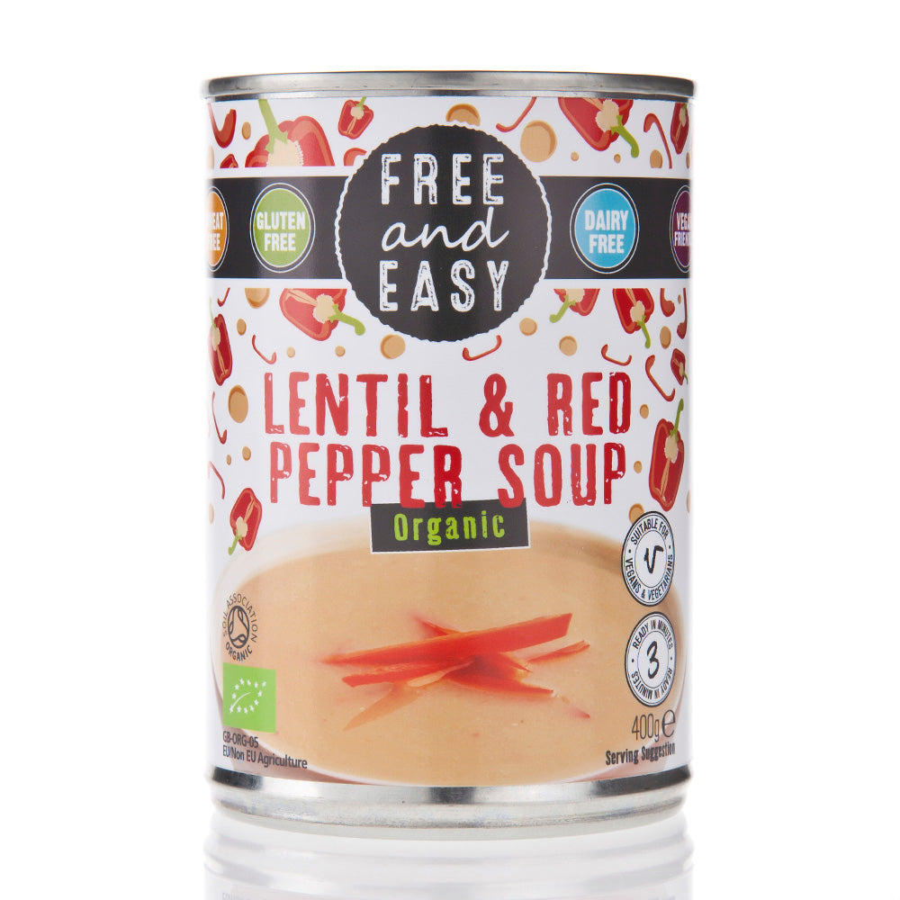 Free & Easy Organic Lentil Red Pepper Soup