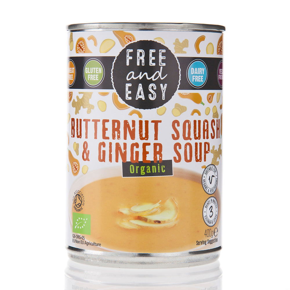 Free & Easy Organic Butternut Squash & Ginger Soup