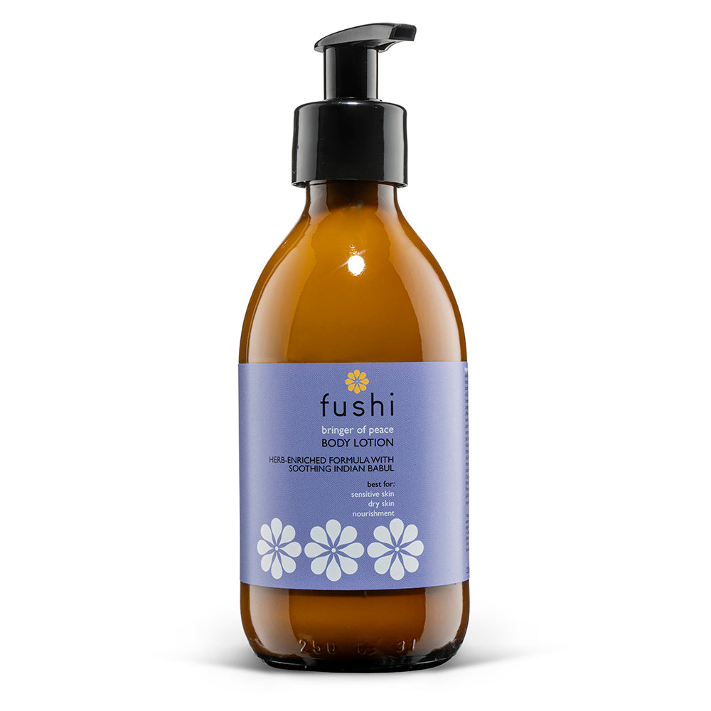 Fushi Wellbeing Bringer of Peace Herbal Body Lotion 2 Glass Bottle