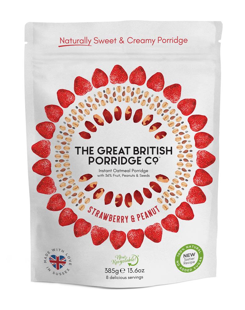 The Great British Porridge Com Strawberry & Peanut Butter Porridge