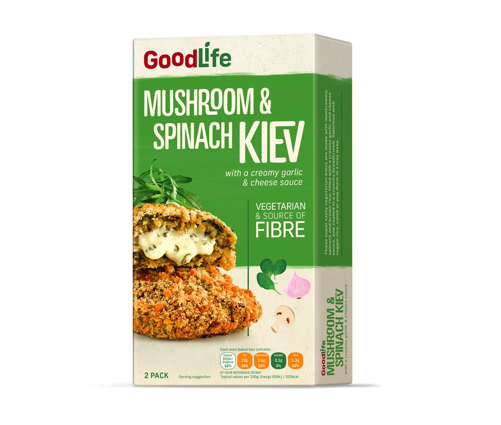 Goodlife Mushroom & Spinach Kiev with A Creamy Garlic Cheese Sauce g