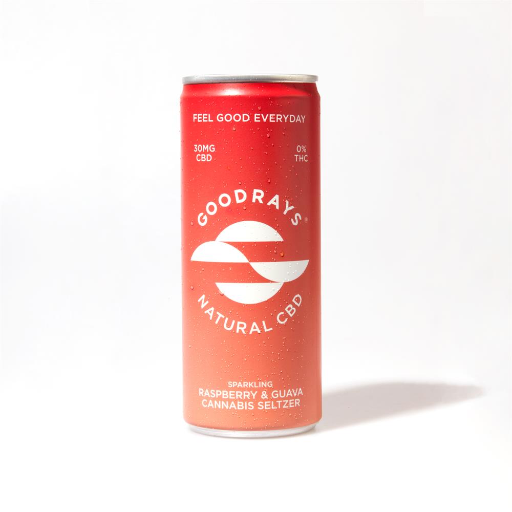 Goodrays Raspberry & Guava Natural CBD Seltzer