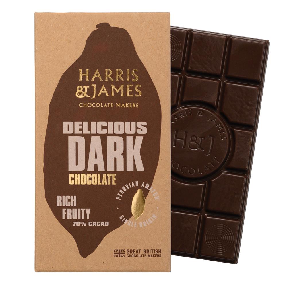 Harris and James Delicious Dark Chocolate Bar 86g