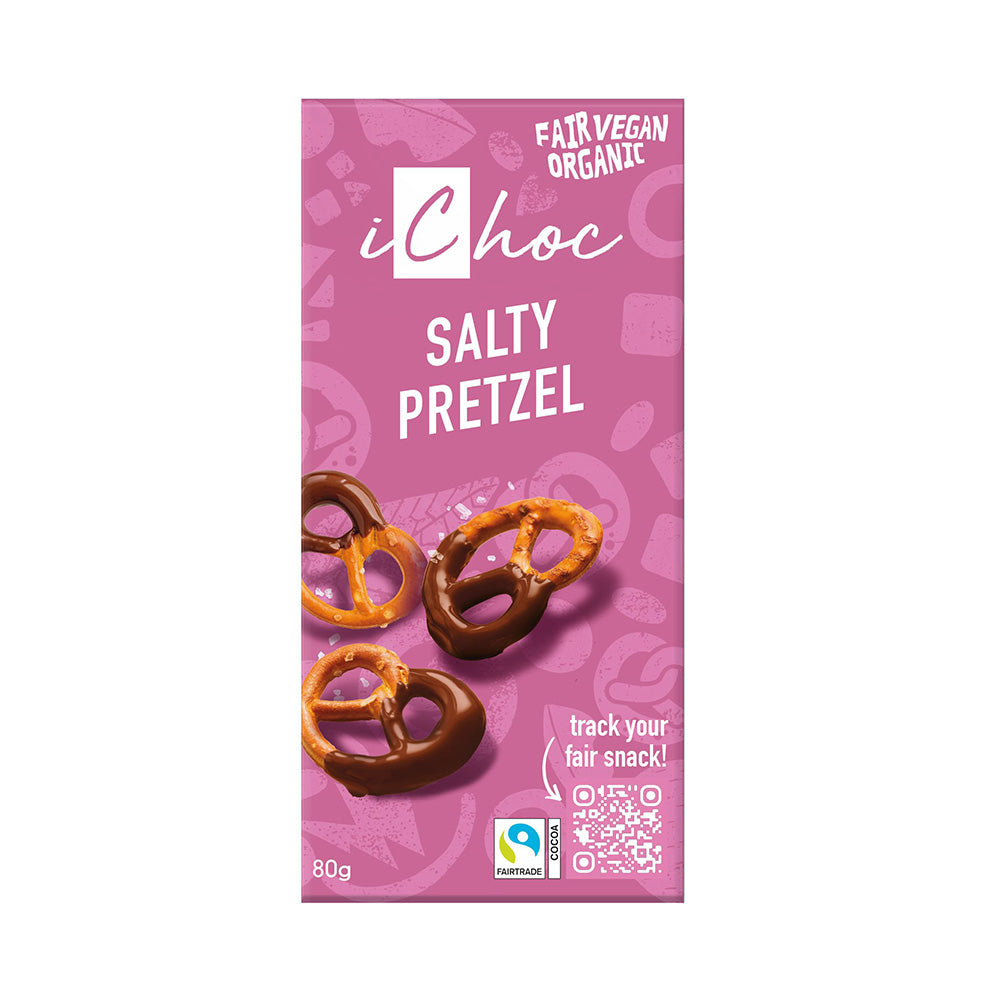 iChoc Salty Pretzel Chocolate Organic Vegan