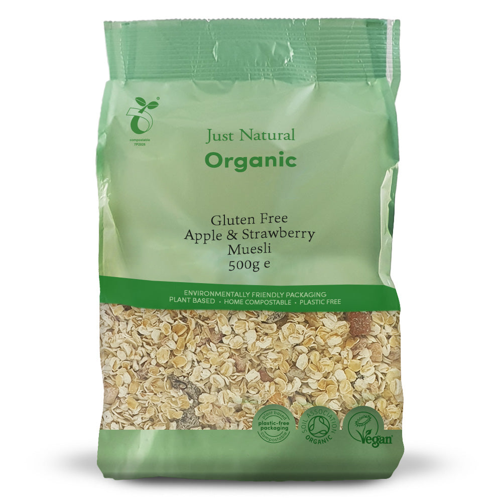 Just Natural Gluten Free Organic Gluten Free Apple & Strawberry Muesli