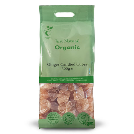 Just Natural Organic Ginger Candied Cubes