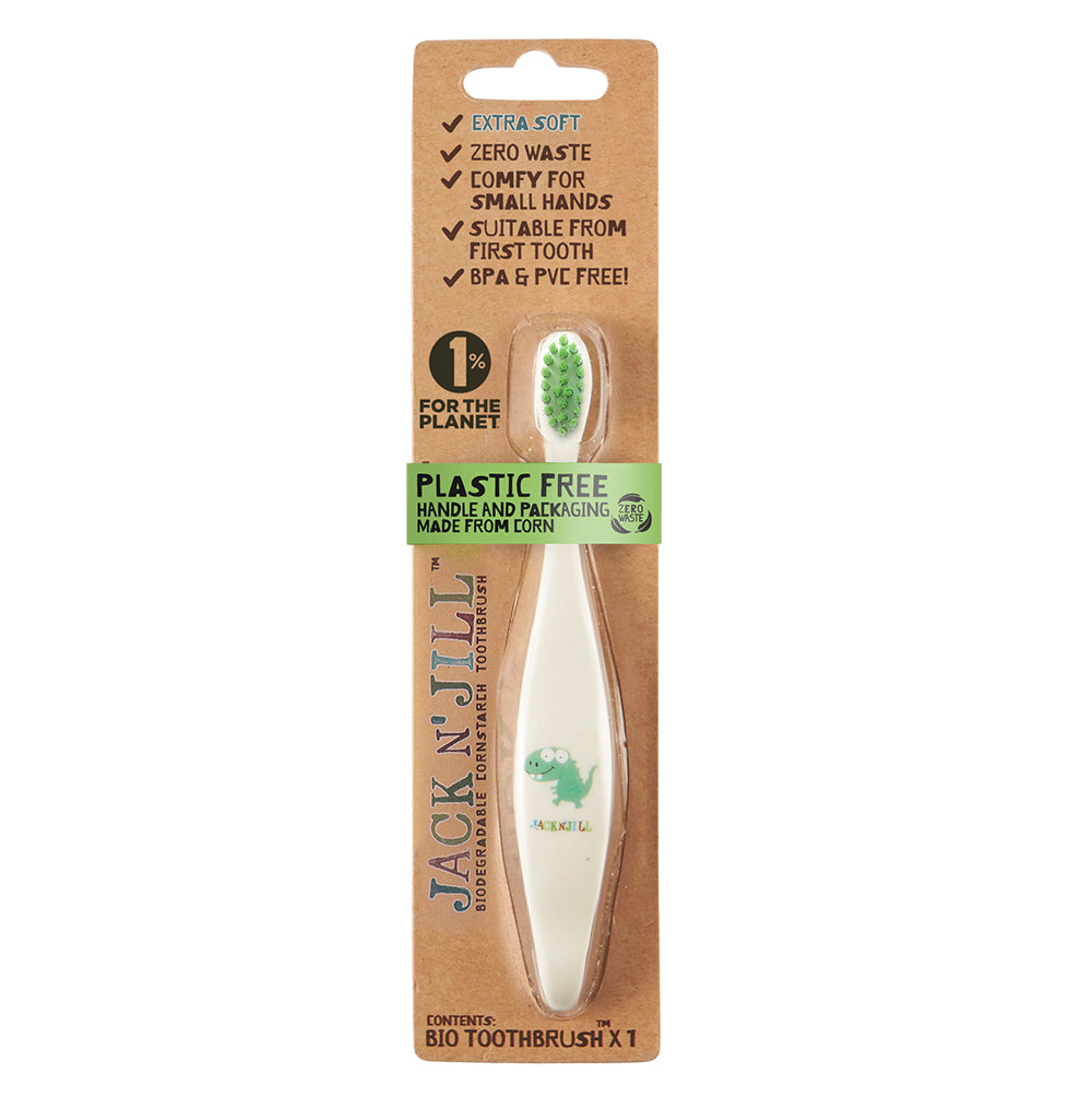 Jack N Jill Bio Toothbrush (TM) Compostable & Biodegradable Handle Dino