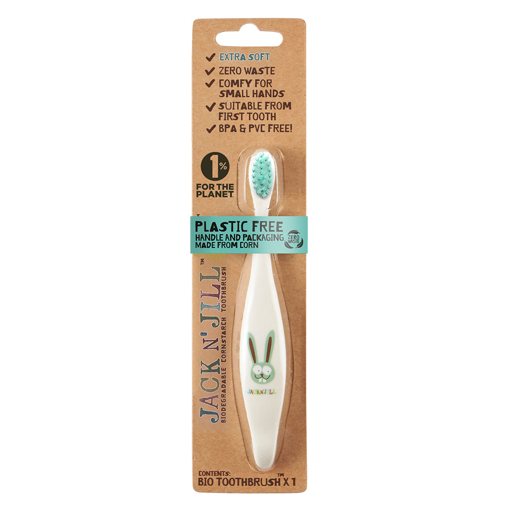 Jack N Jill Bio Toothbrush (TM) Compostable & Biodegradable Handle Bunny