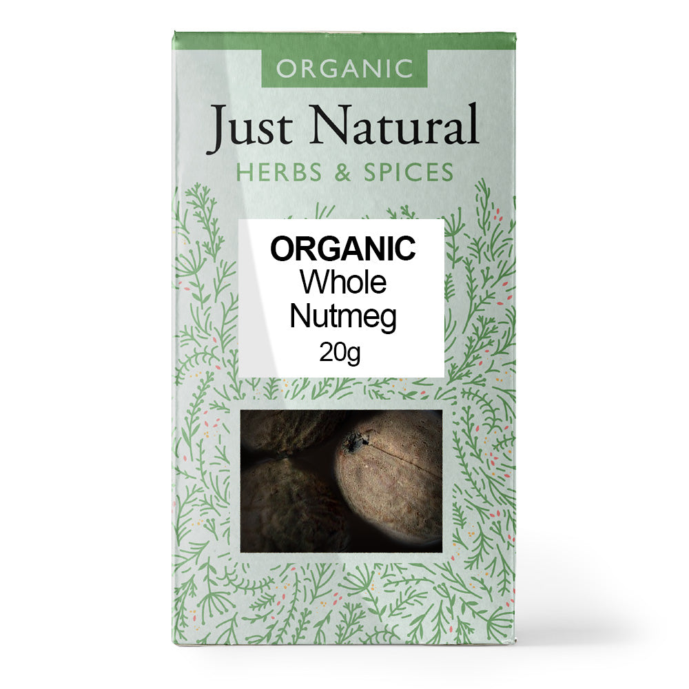 Just Natural Herbs Organic Whole Nutmeg (Box) 20g