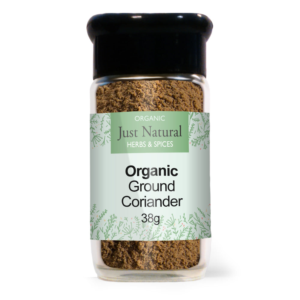 Just Natural Herbs Organic Ground Coriander (Glass Jar)