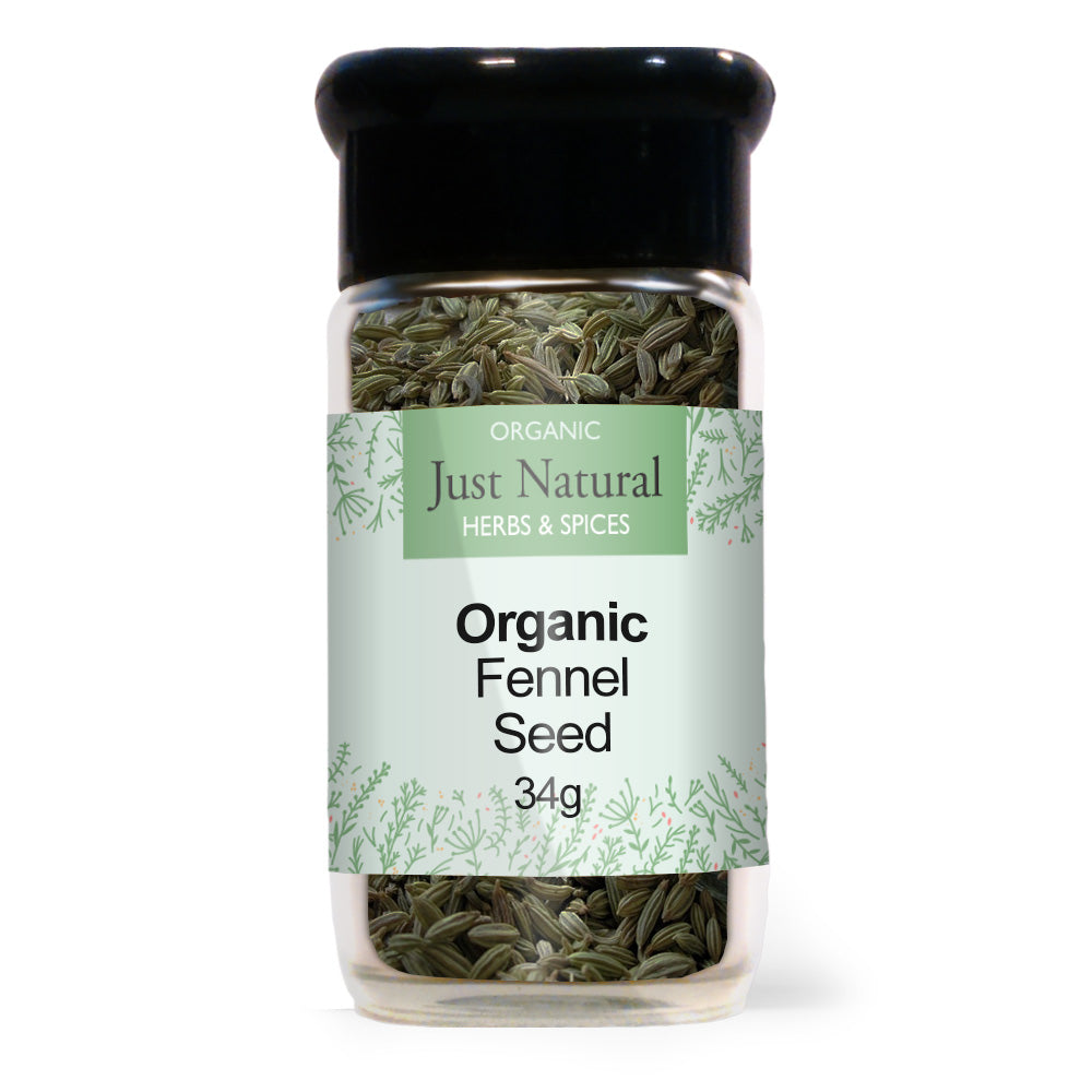 Just Natural Herbs Organic Fennel Seed (Glass Jar) 28g