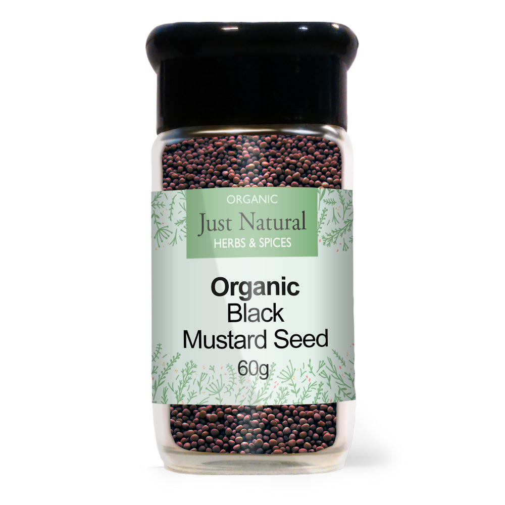 Just Natural Herbs Organic Black Mustard Seed (Glass Jar)