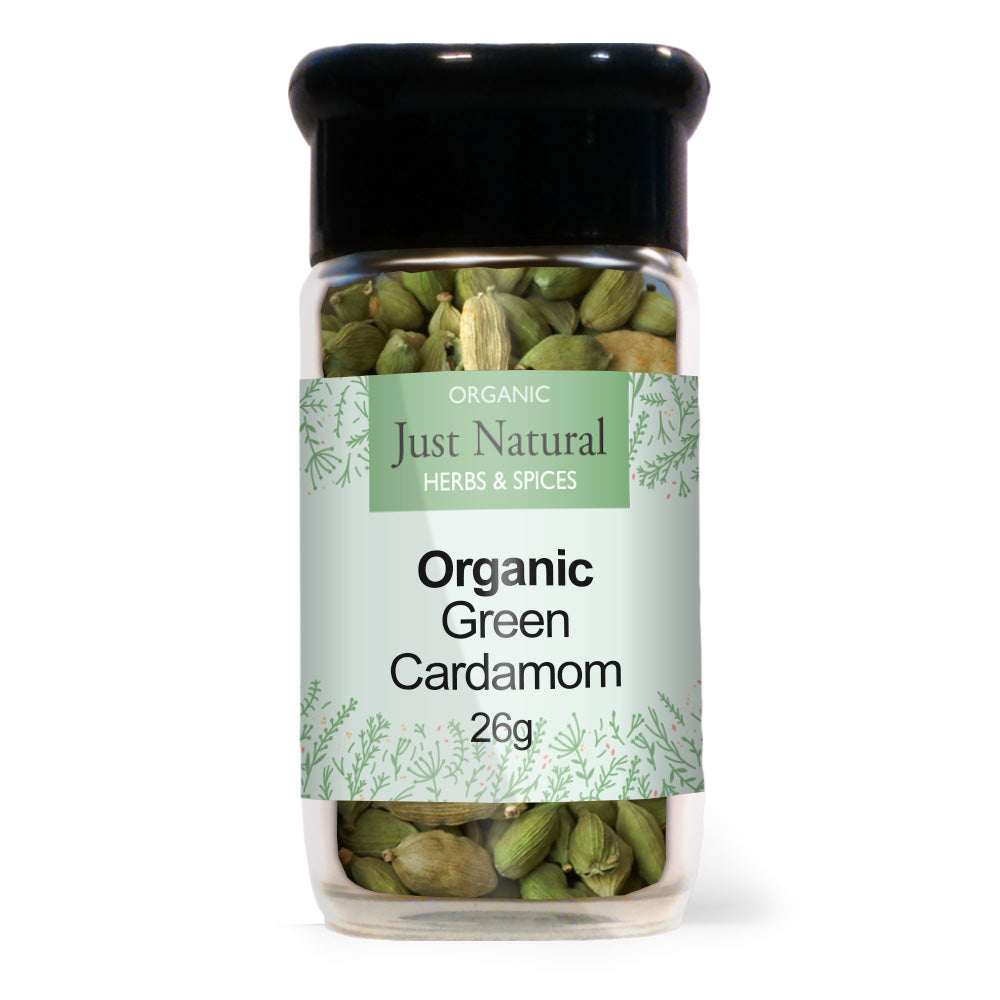 Just Natural Herbs Organic Cardamom Pods (Glass Jar)