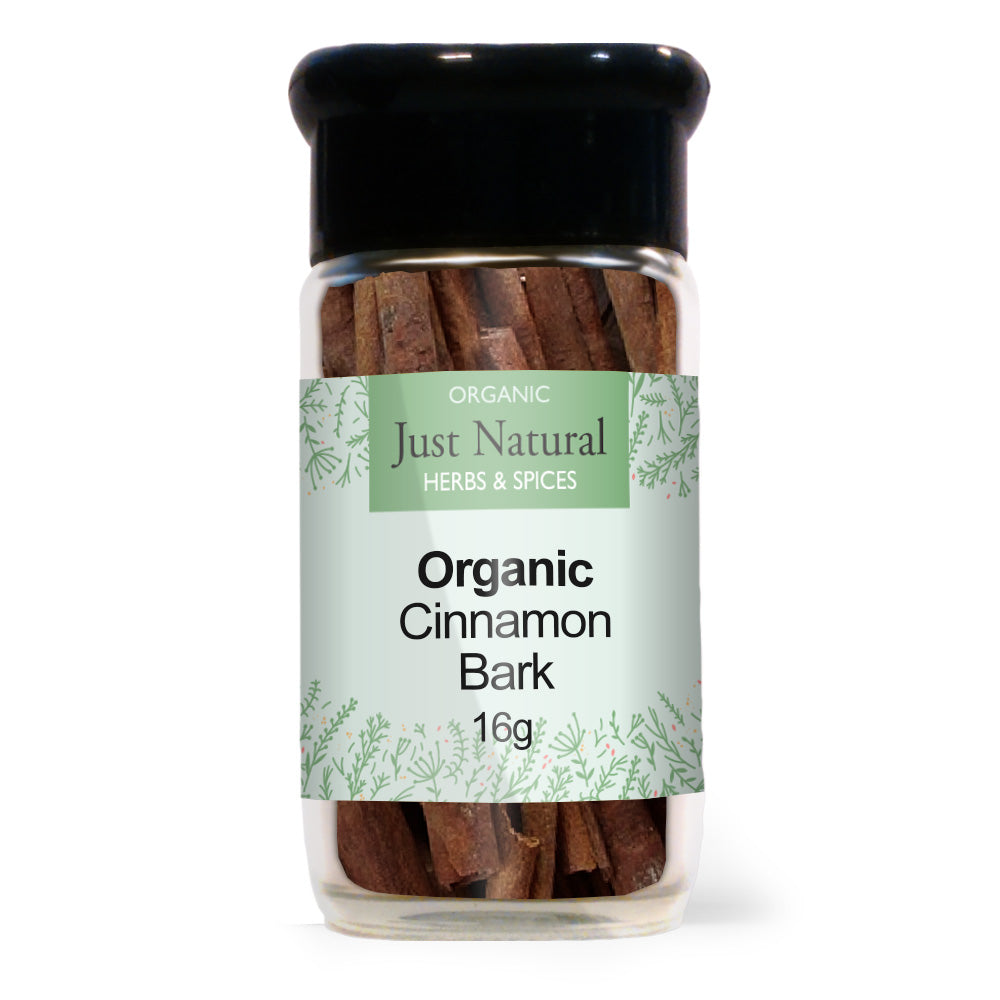Just Natural Herbs Organic Cinnamon Bark (Glass Jar) 16g