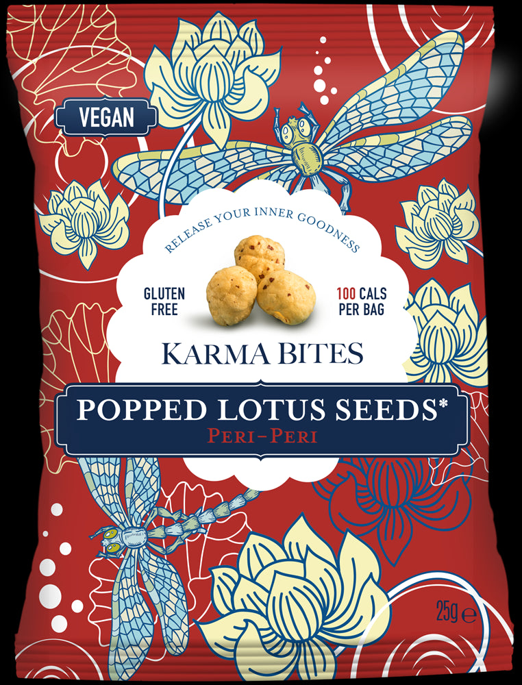 Karma Bites Popped Lotus Seeds Peri-Peri 25g