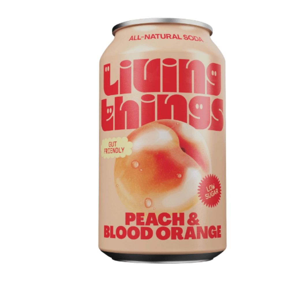 Living Things Sparkling Peach & Blood Orange Prebiotic Soda