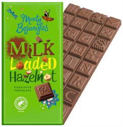 Monty Bojangles RFA MILK Loaded Hazelnut Premium Chocolate Bar