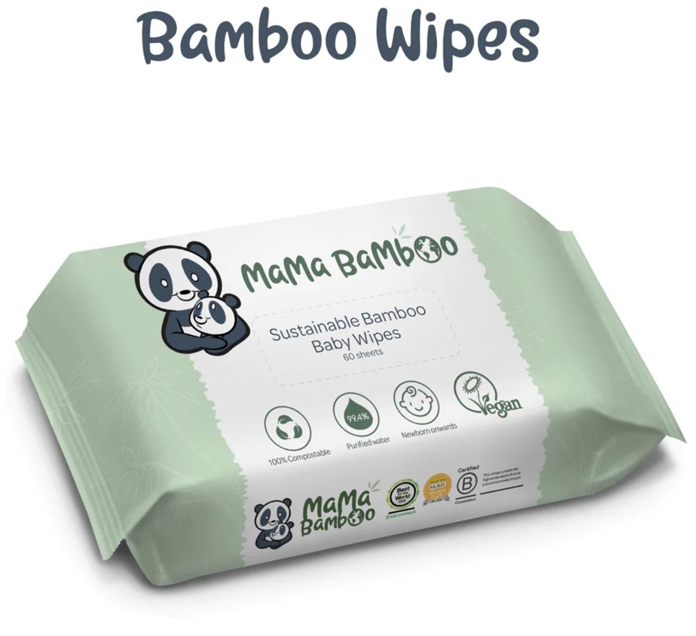 Mama Bamboo Eco Baby Wipes (60 wipes per pack)