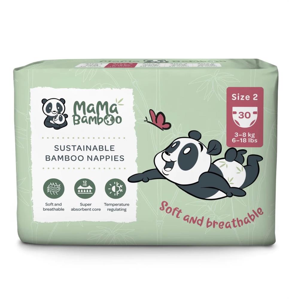 Mama Bamboo Eco Nappies - Size 2 (Small)