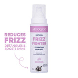 Moogoo Frizz Fighter hair mist bottle on a white background