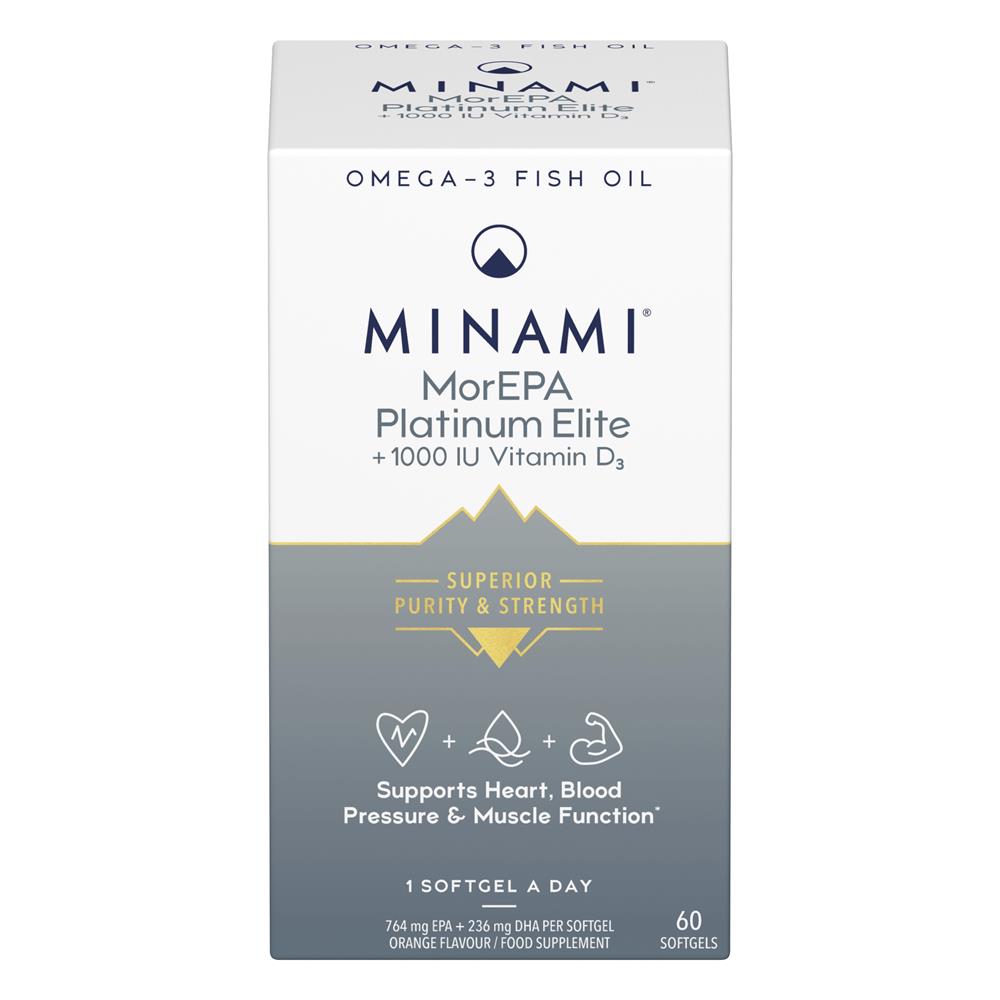 Minami MorEPA Platinum Elite + 1000 IU Vitamin D3 60 Softgels