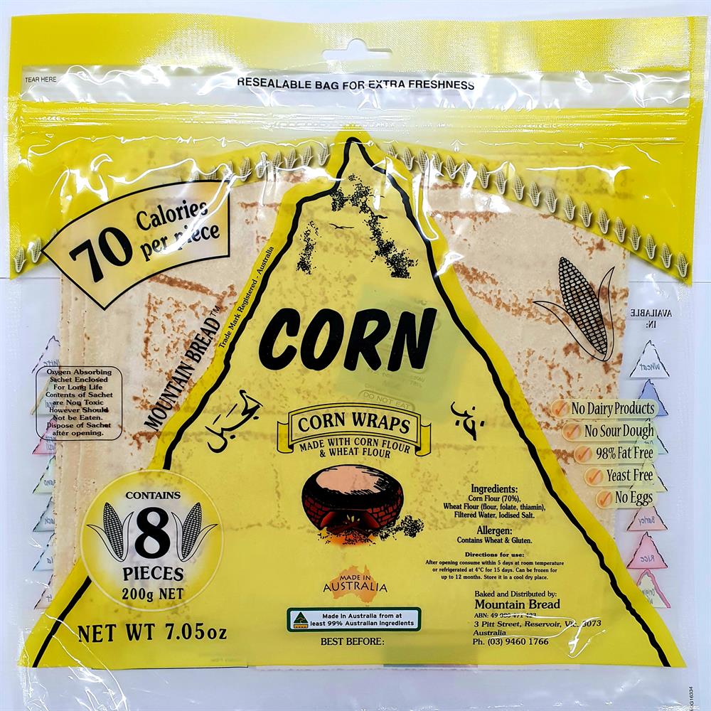 Mountain Bread Corn Wraps (70% Corn)