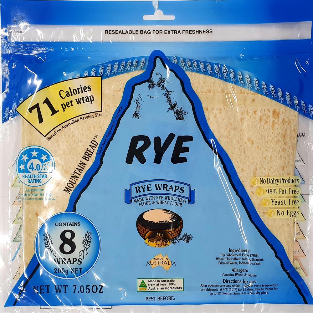 Mountain Bread Rye Wraps (70% Rye)