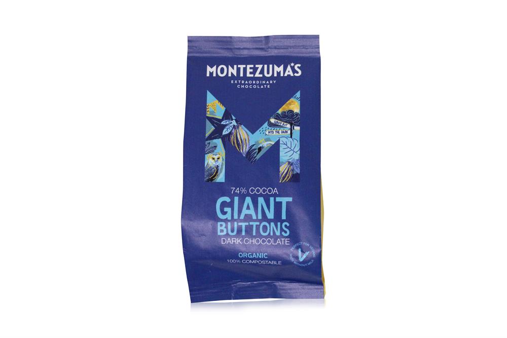 Montezumas Chocolate Organic 74% Dark Chocolate Giant Buttons