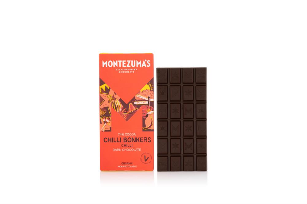 Montezumas Chocolate Chilli Bonkers Organic Dark Chilli Bar