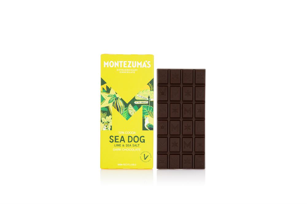 Montezumas Chocolate Sea Dog - Dark Chocolate with Lime & Sea Salt - Bar