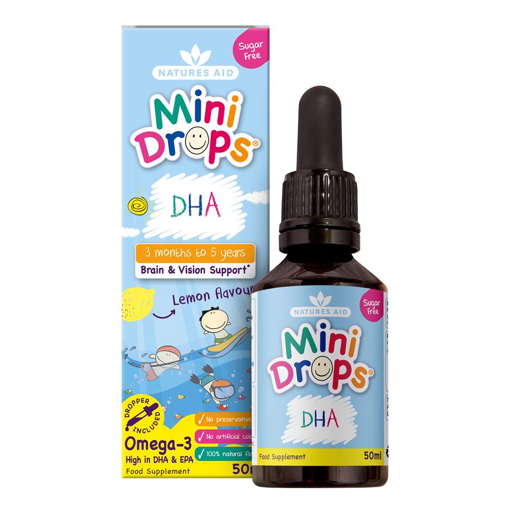 Natures Aid DHA Mini Drops Lemon Flavour 50ml