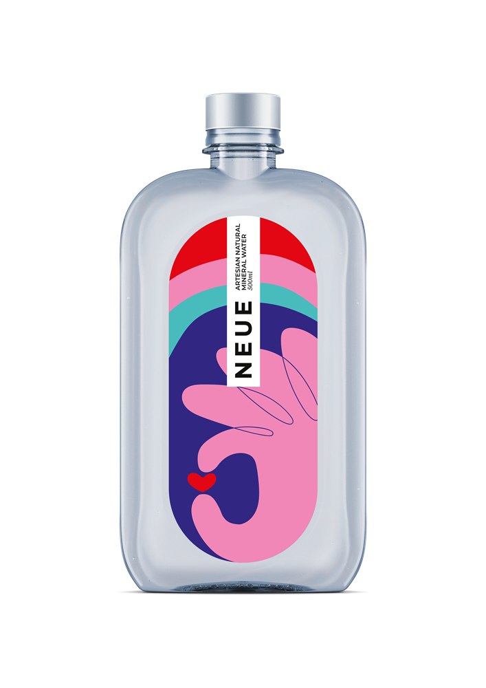 NEUE Water Luxury Artesian Mineral Water with 100% rPET bottles