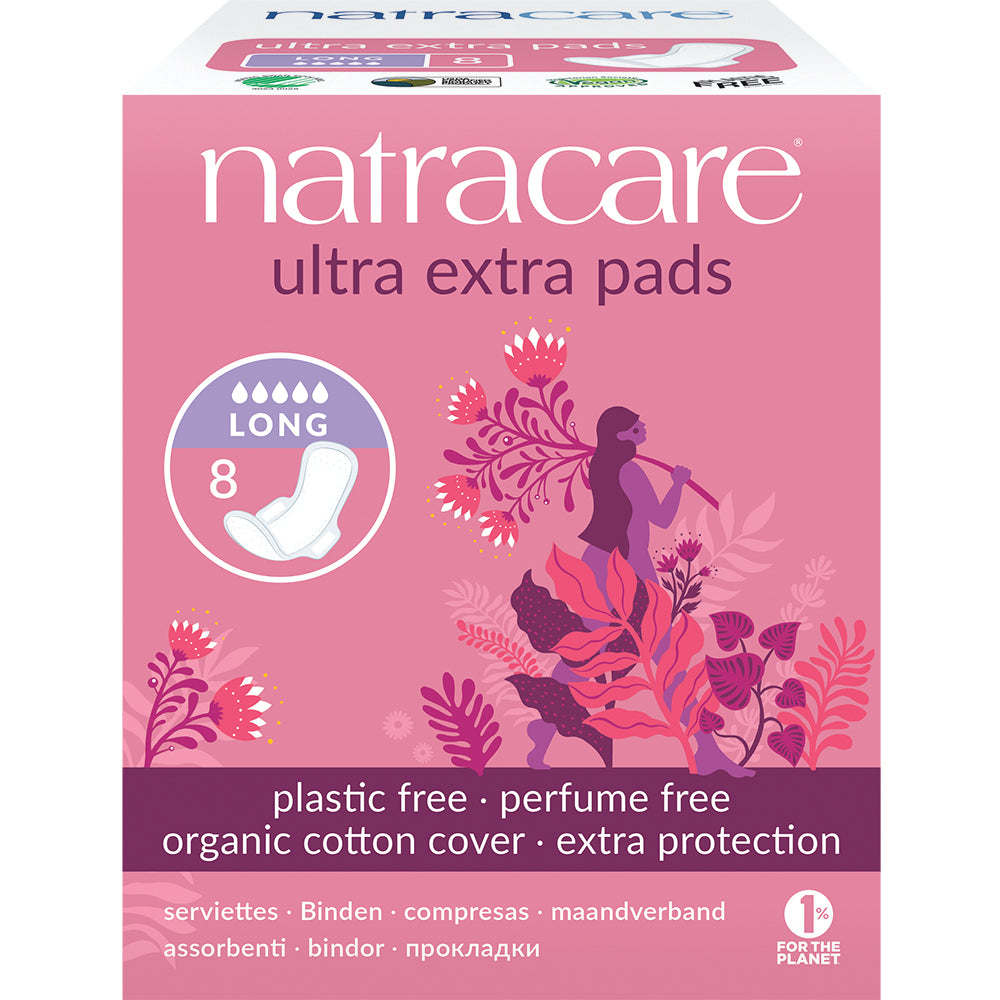 Natracare Ultra Extra Pads Long with wings 8's
