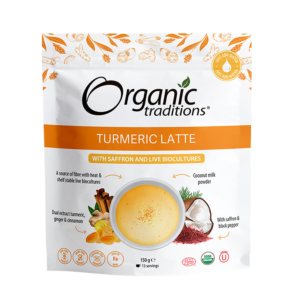 Organic Traditions Organic Turmeric Latte with Saffron and Probiotics