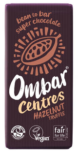 Ombar Centres Hazelnut Truffle Dark Chocolate Bar