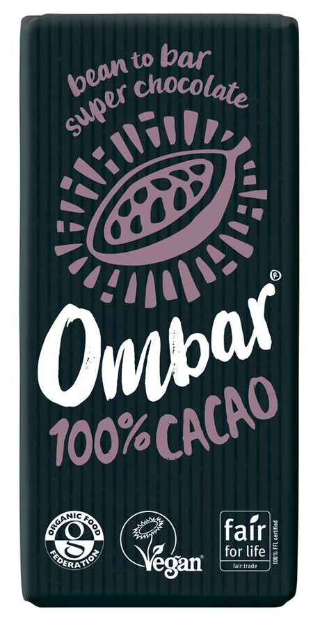 Ombar 100% Cacao Smooth Dark Chocolate 70g