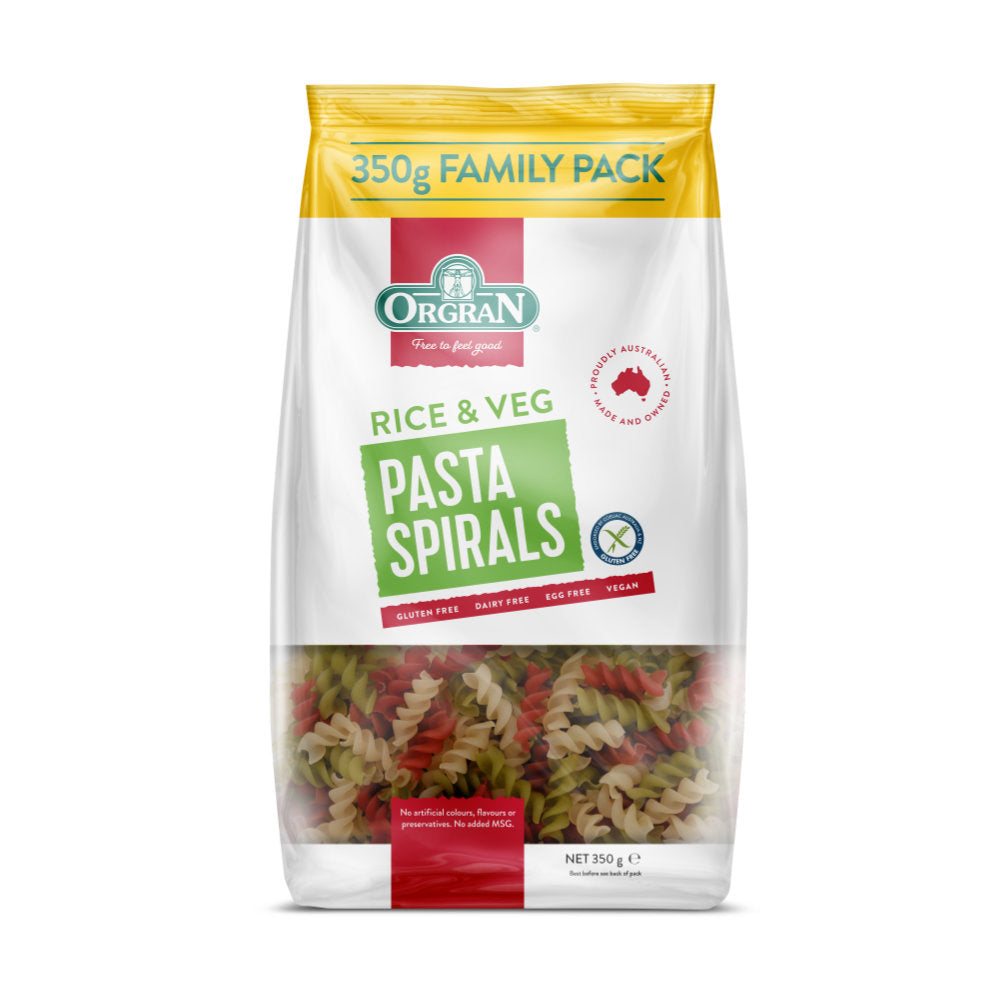 Orgran Vegetable Rice Spirals Pasta