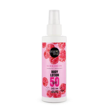 Organic Shop Sunscreen Body Lotion SPF 50 Raspberry + Antioxidant 150ml