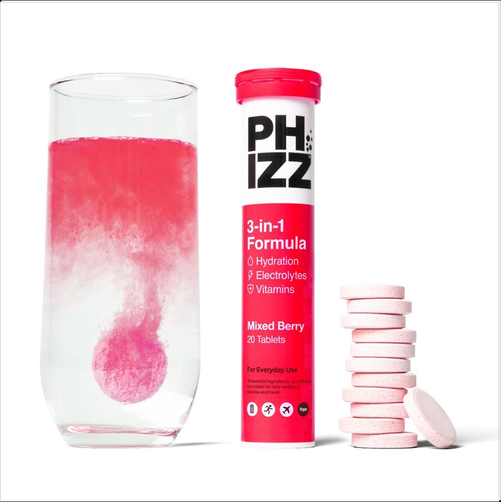 Phizz 3in1 Hydration Electrolytes Vitamins - Mixed Berry - 20 Tabs