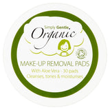 Simply Gentle Organic Make-Up Removal Pads with Aloe Vera 30 Pads