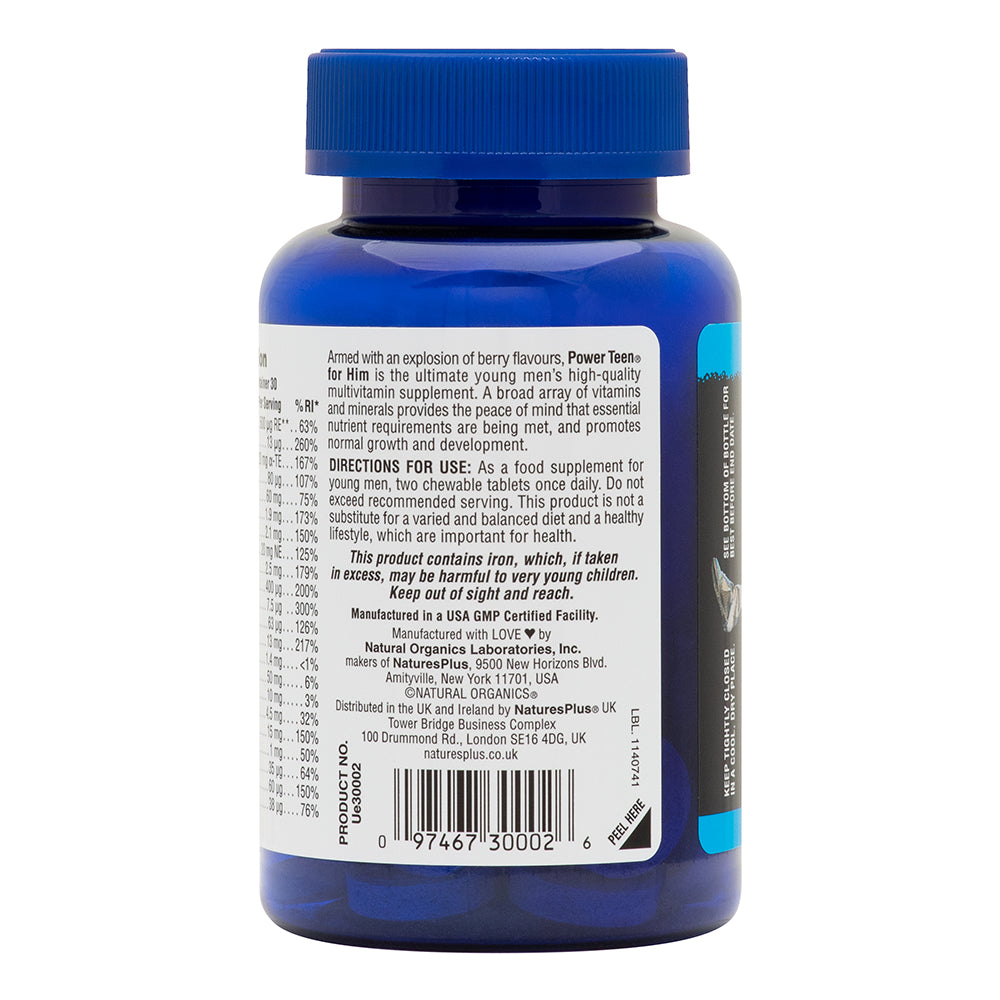 Natures Plus Source of Life POWER TEEN For Him Chewables
