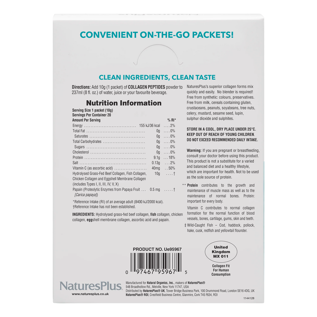 Nature's Plus Collagen Peptides 20 sachets