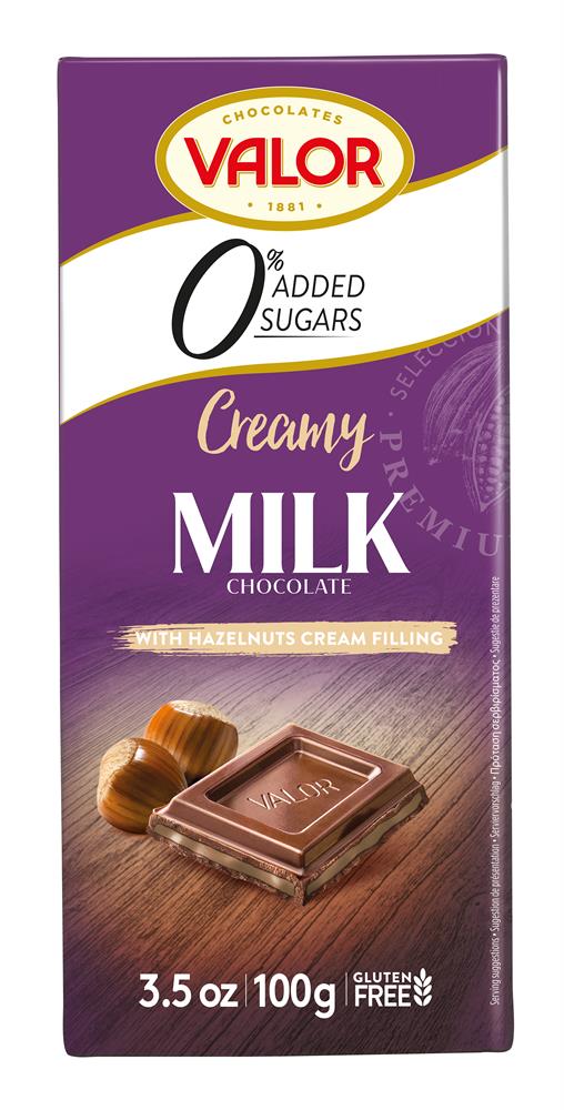 Valor Sugar Free Milk Chocolate With Hazelnut Cream (Gluten Free)