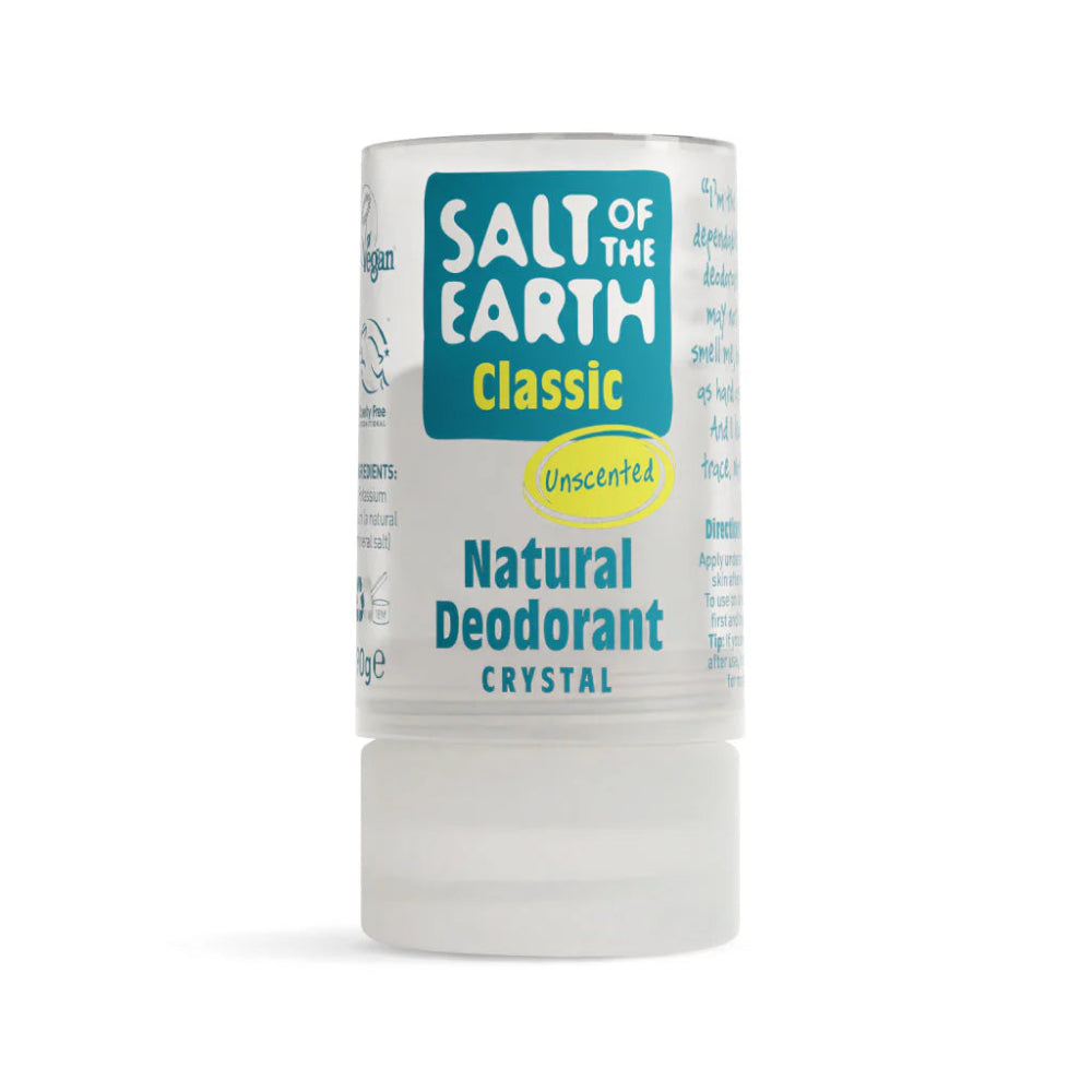 Salt of the Earth natural deodorant crystal on a white background