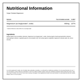 Solgar Chelated Magnesium — nutrition information panel, generated from the pack