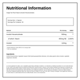 Solgar No-Flush Niacin (Inositol Hexanicotinate) 500 mg — nutrition information panel, generated from the pack