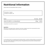 Solgar Vitamin D3 (Cholecalciferol) 4000 IU — nutrition information panel, generated from the pack
