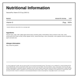 Natures Plus Vitamin D3 1000 IU Gummies — nutrition information panel, generated from the pack