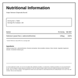 Solgar Selenium 100 mcg (Yeast Free) — nutrition information panel, generated from the pack